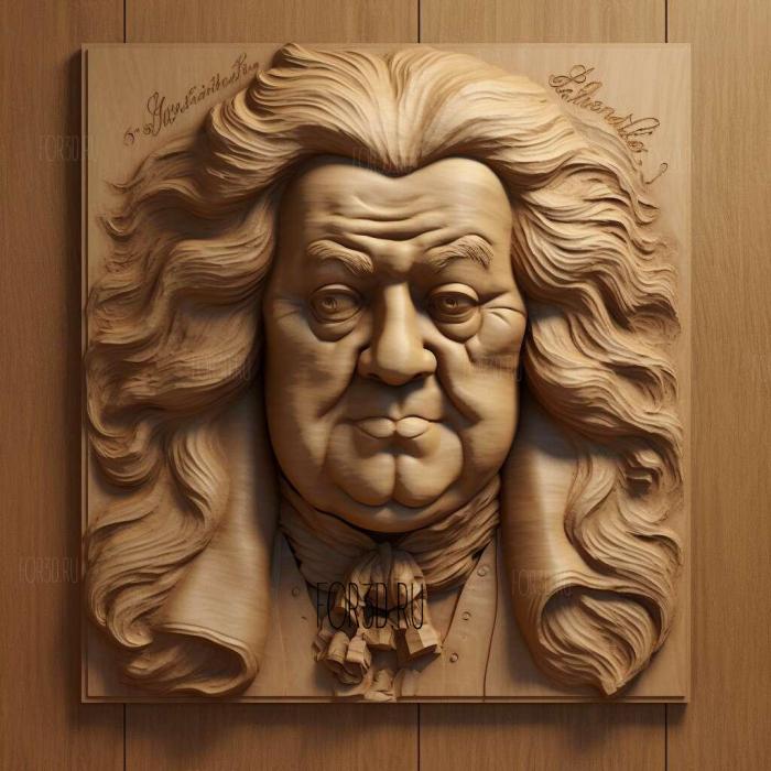 Johann Bach 4 stl model for CNC